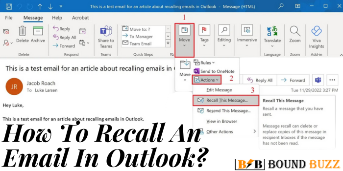 How to Recall an email in Outlook